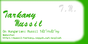 tarkany mussil business card